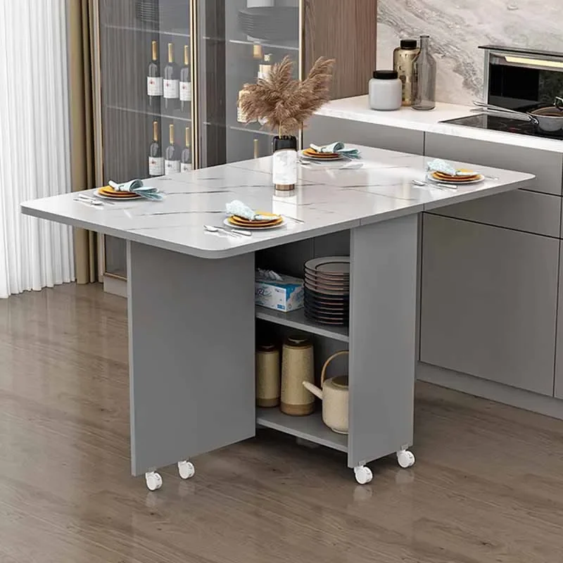 Unfolding Dining Table Rectangle Extensio Multifunctional Folding Furniture Space Savers Conjuntos De Sala De Jantar Furniture image 5