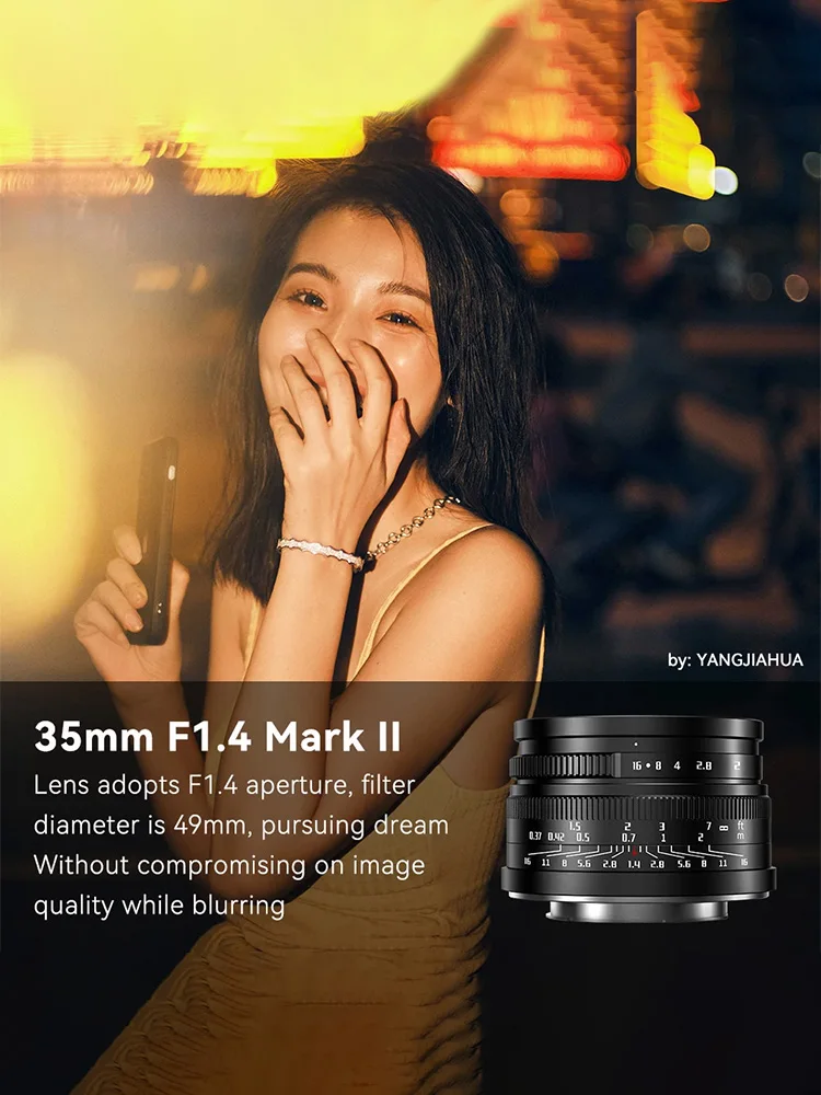 【 Do Brasil 】 7Artisans  35mm F1.4 APS-C Mirrorless Camera Portrait Lens for Sony E A6500 A6400 A6600 ZV-E10 7 Artisans 35 1.4