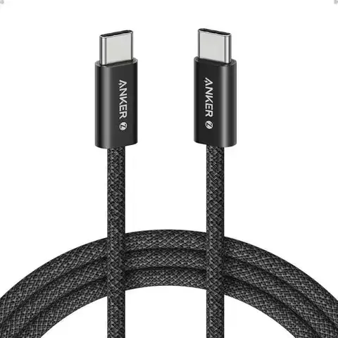 Кабель Anker Zolo 240W Type C для быстрой зарядки, USB-C на USB-C, плетеный, с тонким разъемом, защищенным от загрязнений, для серии iPhone 16