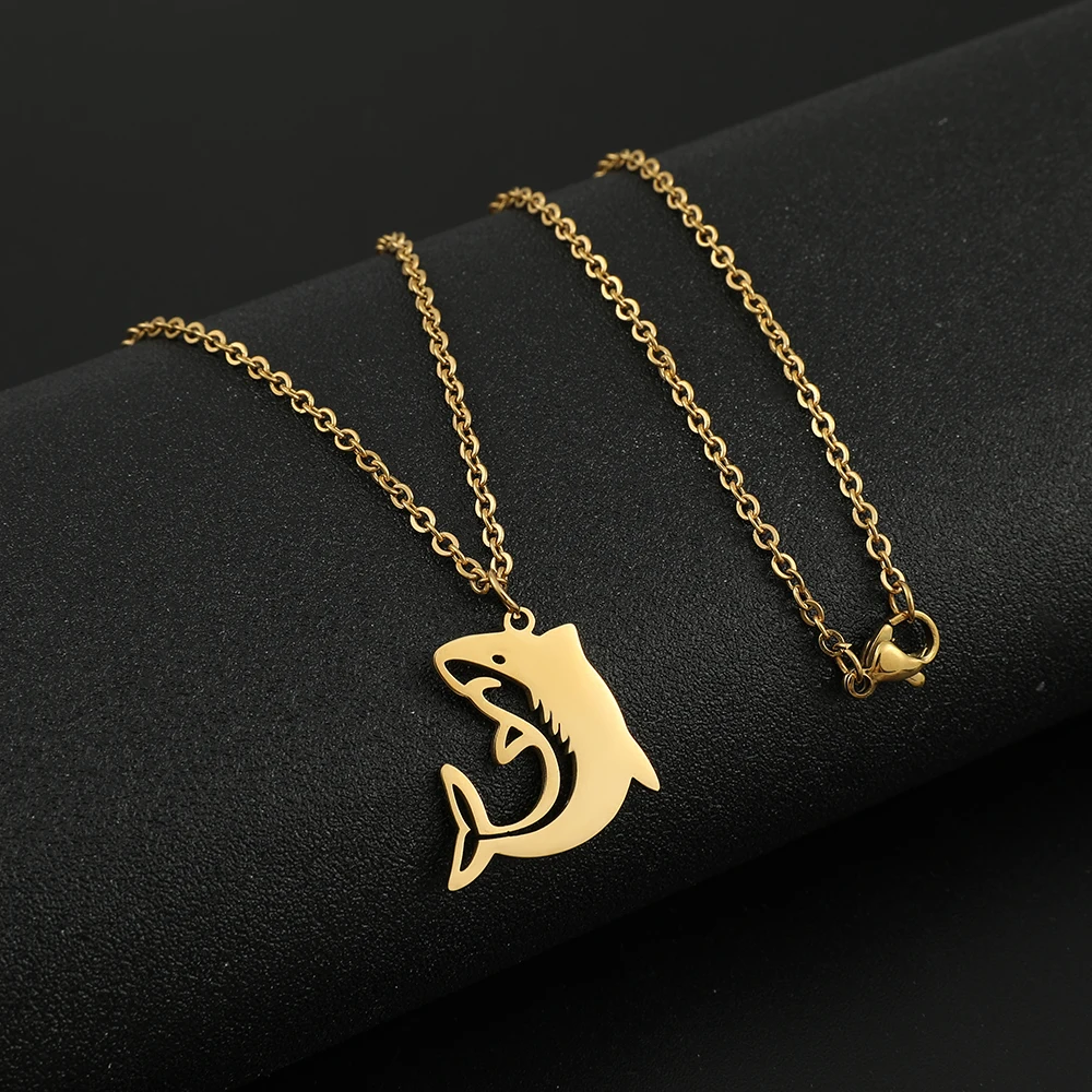 Gold Color Shark Necklace Fash - Men'S Fashion Necklaces review and price