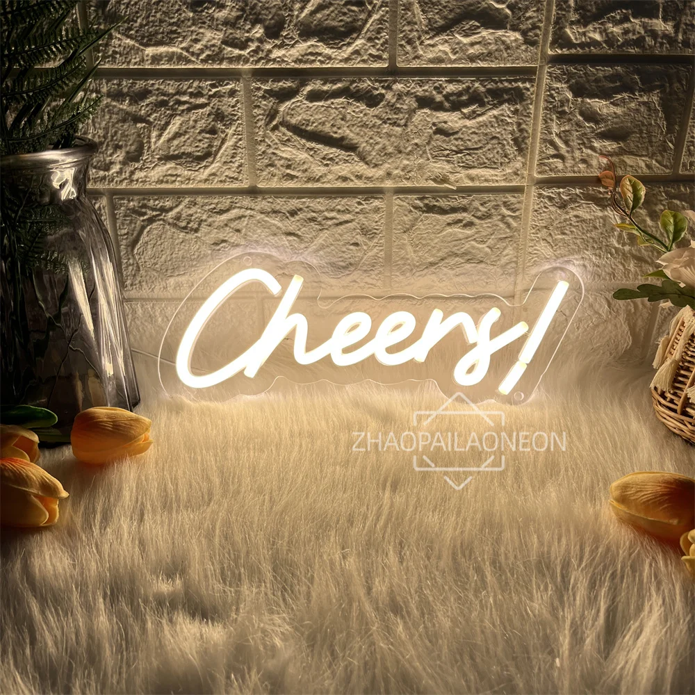 

Cheers LED Neon Sign Wedding Room Party Led Wall Art Decor Neon Lights Sign Personalize Gift Birthday Party Decoration
