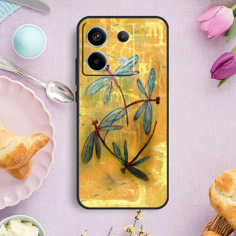 Dragonfly Insect Pattern Phone Case For Redmi Note 12 11 9 10 13 Pro Plus 9S 10S 11S 12S Redmi 13C 9C 10C 12C Cover