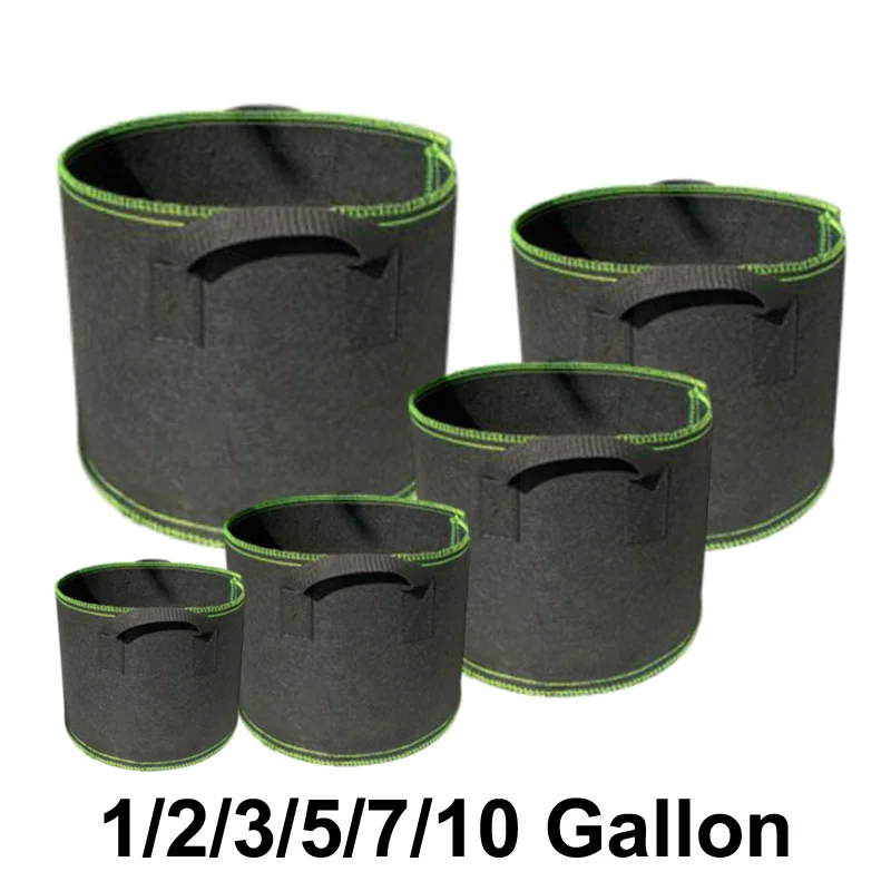 

1 3 5 7 10 gal gallon plant flower fabric grow pots bags for tree jardim planters nursery potato growing supplies tools r1