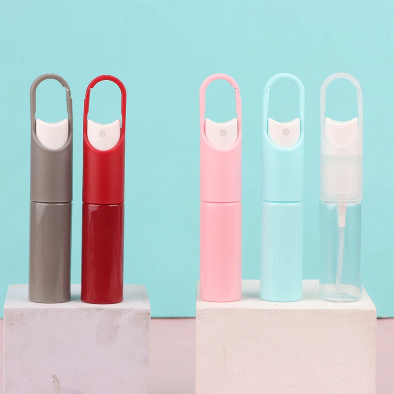 20ml mini portátil recarregável fragrância desinfetante para as mãos álcool gancho garrafa portátil com bomba de spray recipiente de perfume vazio