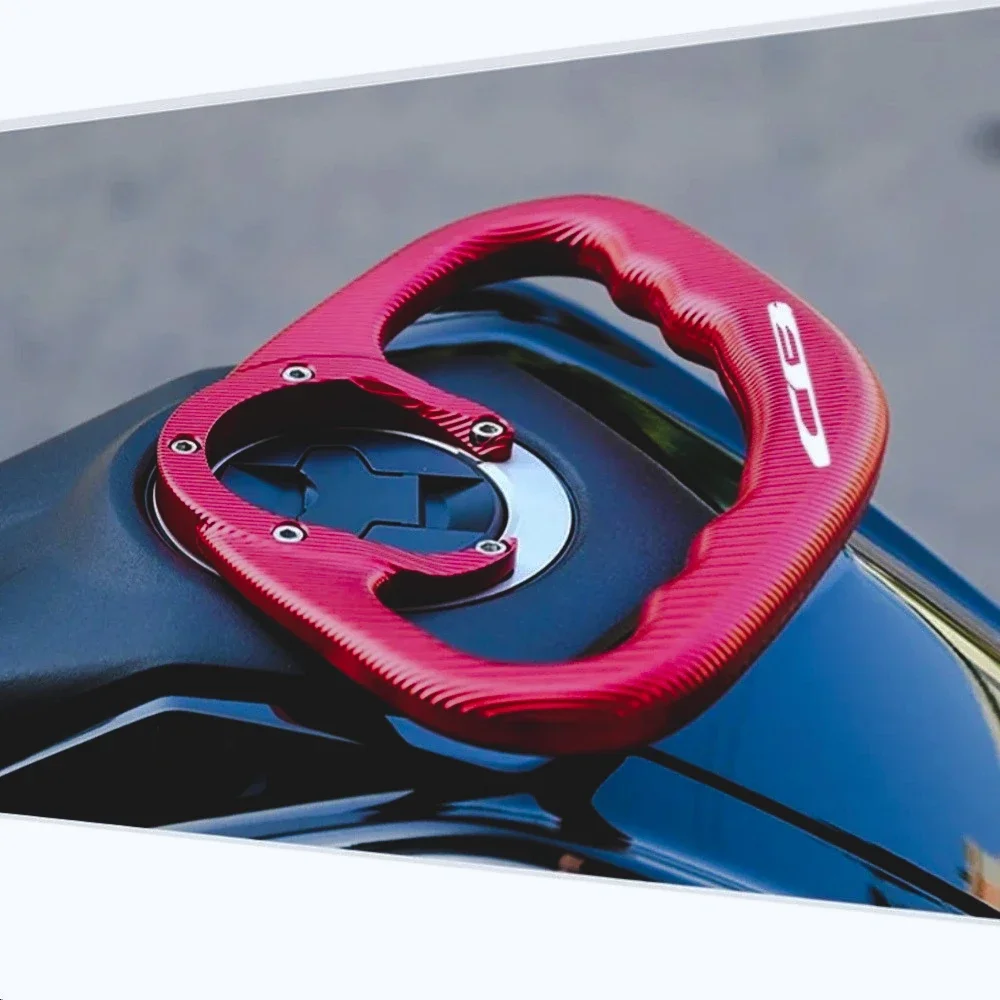 For HONDA Series CB CBR New five-hole fuel tank cap CNC Motorcycle Passenger Handgrips Hand Grip Tank Grab Bar Handles Armrest