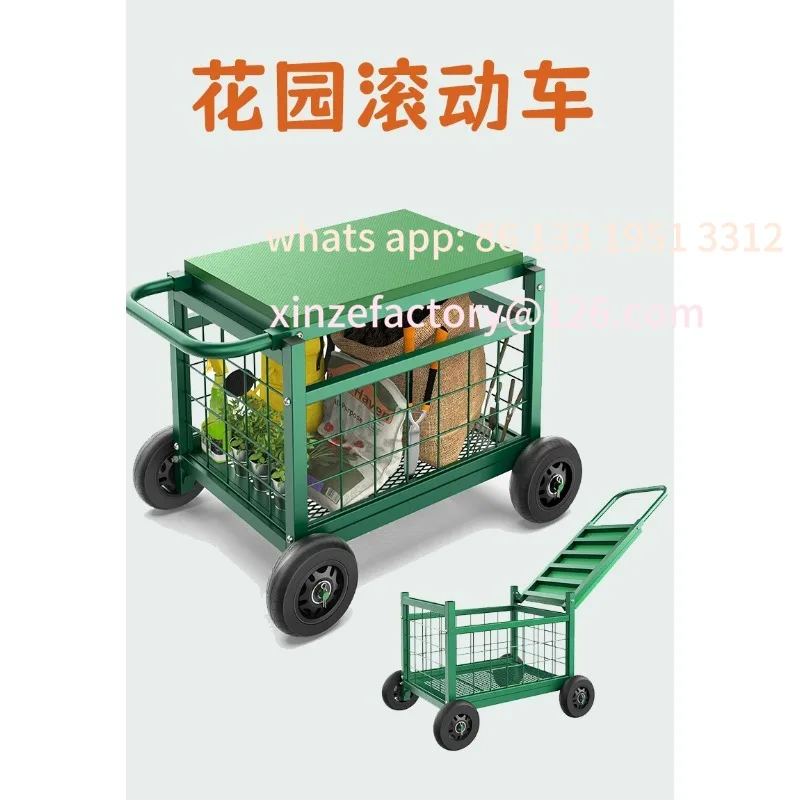 Roller Garden Work Seat with Wheels Garden Roller Stool Garden Trolley