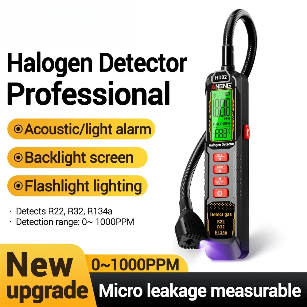 

Halogen Leak DetectorGas Detector Analyzer Rechargable HD02 Refrigerant Gas Air Conditioning Tester Tools