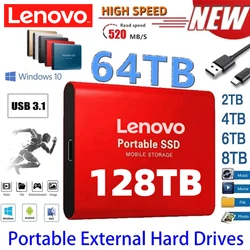 Lenovo 2023 przenośny dysk twardy Disco Duro Externo USB 3.1 typu-C M.2 SSD zewnętrzny dysk twardy 500GB Flash Drive 8TB do laptopów