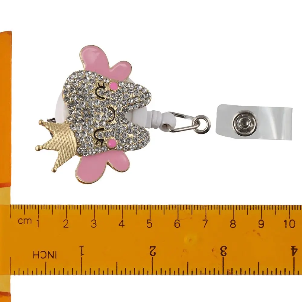 Diamond Teeth  Retractable ID Card Holder, Badge Scroll Buckle ID Card Buckle