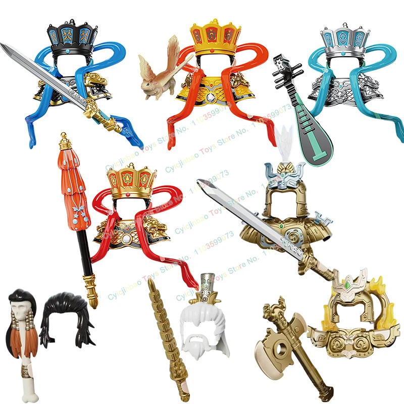 

NEW Chinese The Legend of Deification Ji fa Jiang ziya Sword Axe Accessories Building Blocks Action Figures Kids for Toys Gifts