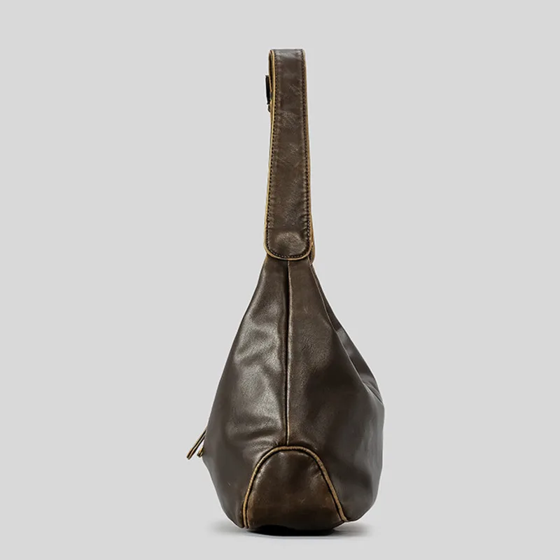 Bolso Retro y elegante de textura antigua para mujer, bolso de mano de cuero suave, bolso de hombro con hebilla de cinturón de gran capacidad