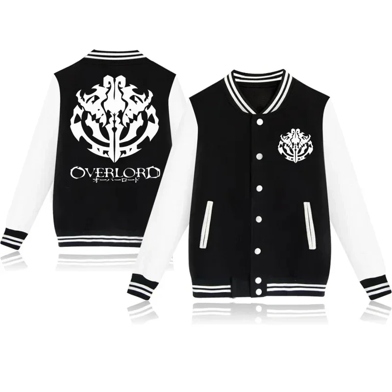 Anime overlord print baseball jacket men/women fashion sports casual long sleeve jacket jacket