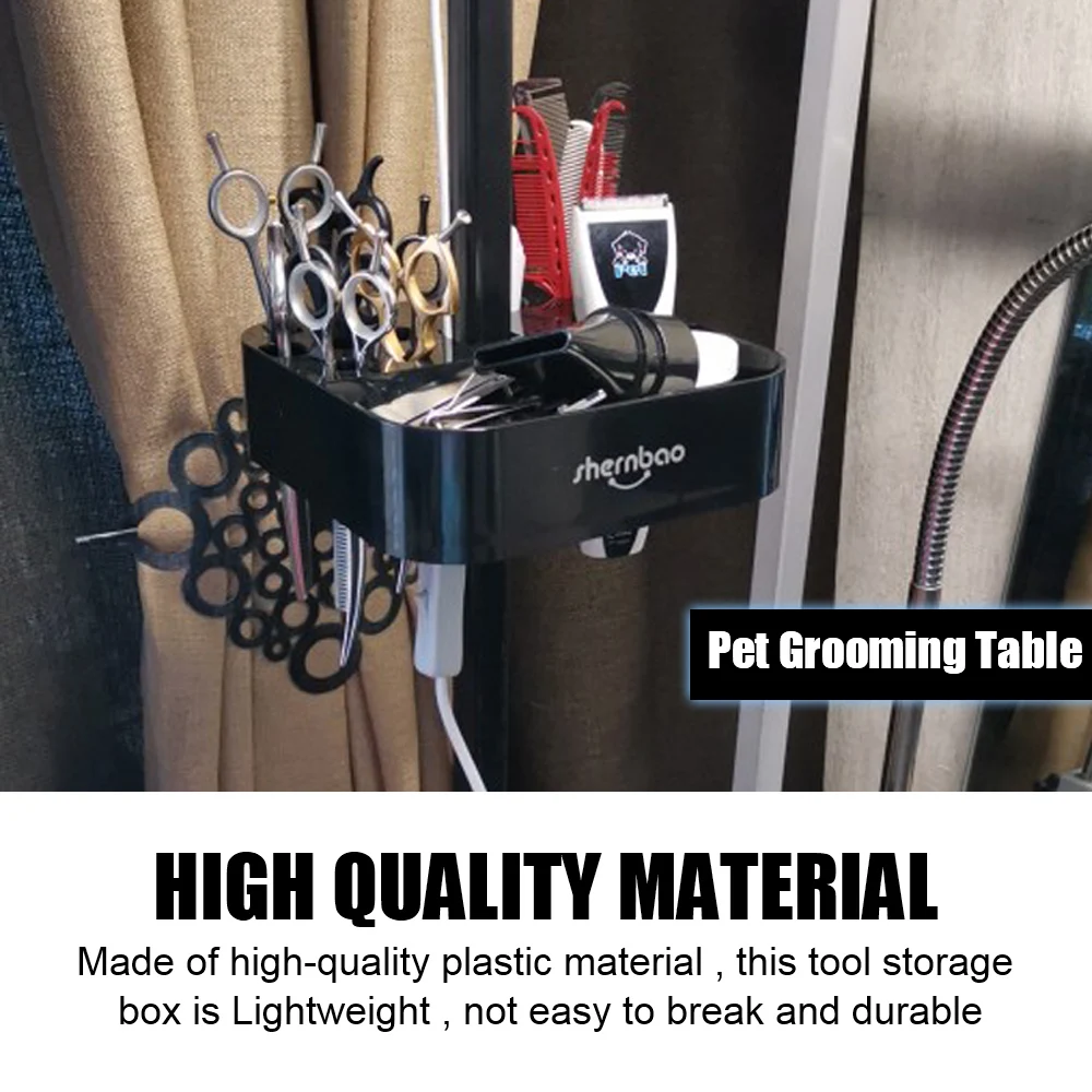 Plastic Storage Box On the bracket Table Scissors Dog Comb Boxes Dog Cat Supplies Pet Grooming Tools Brushes Organizer