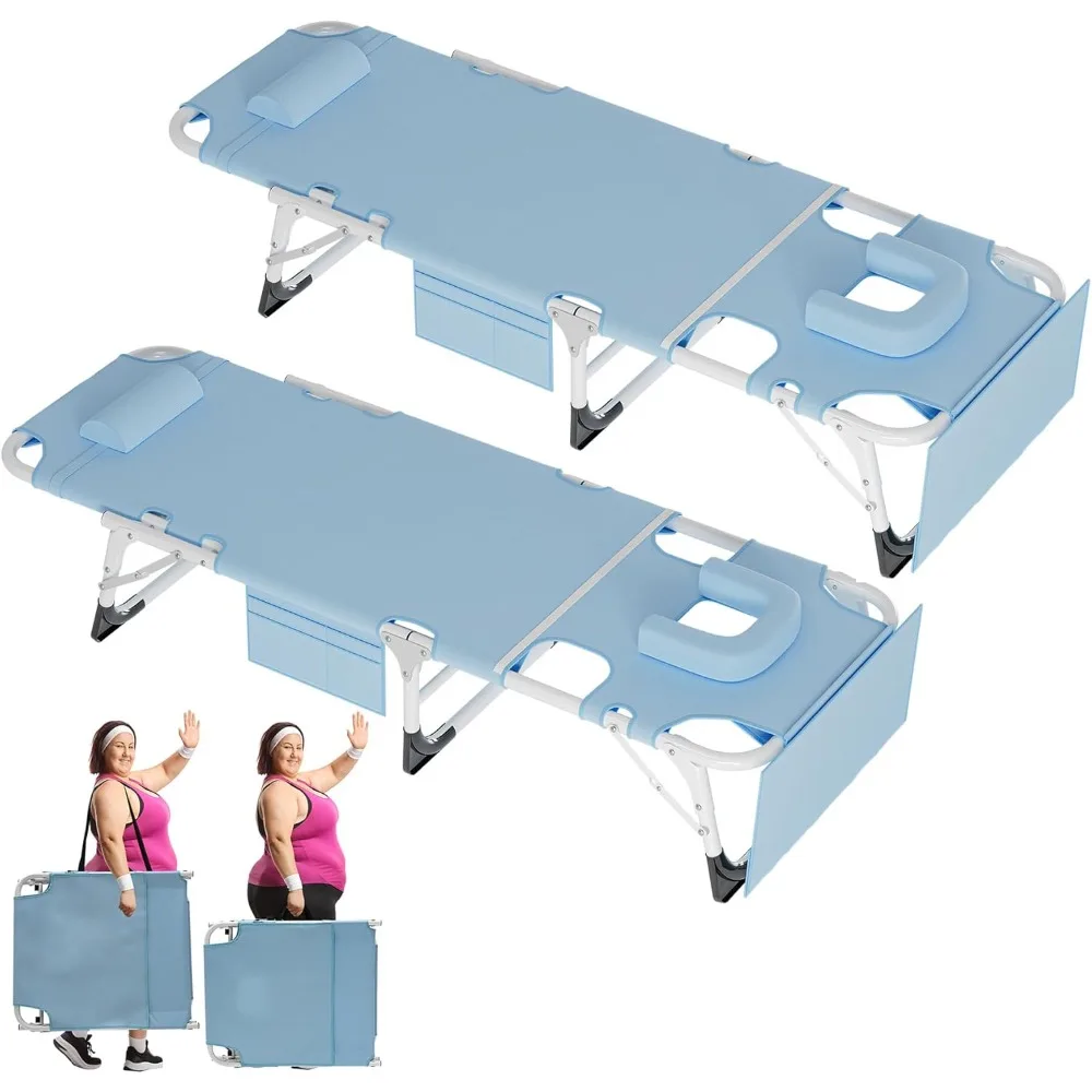 

3 in 1 Sun Tanning Chair Oversized with Mat&Face Arm Hole,Heavy Duty Folding Chaise Lounge Chairs,5-Position Outdoor Lounge Cha