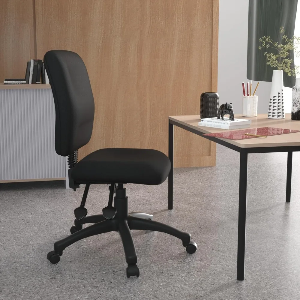 كرسي مهام قماشي متعدد الوظائف من Boss Office Products بدون أذرع باللون الأسود (B3035-BK) #2