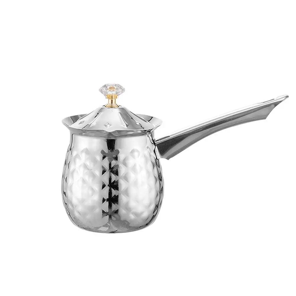 Versatile Handcrafted Turkish Coffee Pot Stable Lid Milk Warmer Large Capacity Handle Coffee Kettle Butter