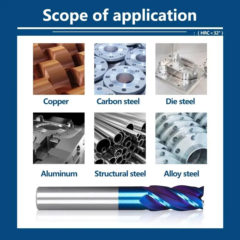 Frese XCAN HSS 1pc 2-13mm HSS fresa per metallo utensile per fresatura in alluminio fresa CNC Router Bit 4 frese per flauto