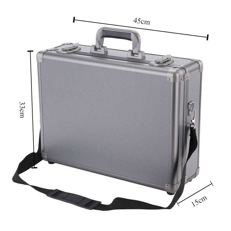 Complete Tool Box Multi-purpose Hard Aluminum Organizer Suitcase Tool Electricians Accessories Parts Storage Case Set with Lock