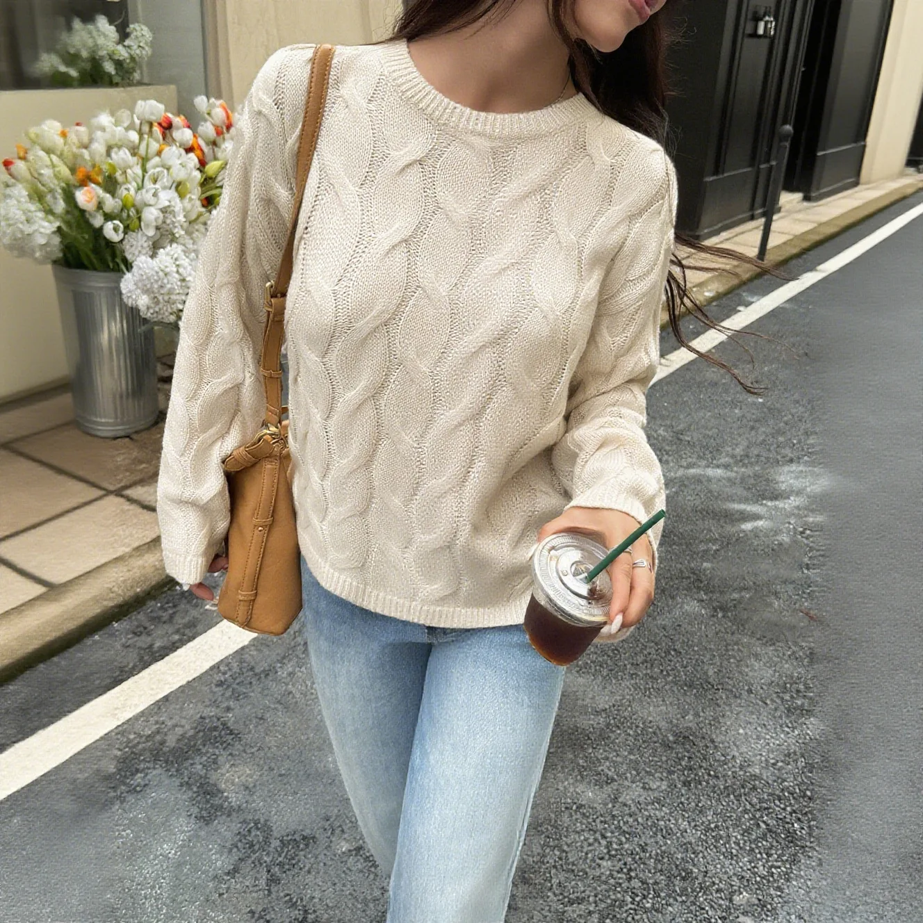 

Casual Simple Long-Sleeved Solid Color Vest Sweater for Women