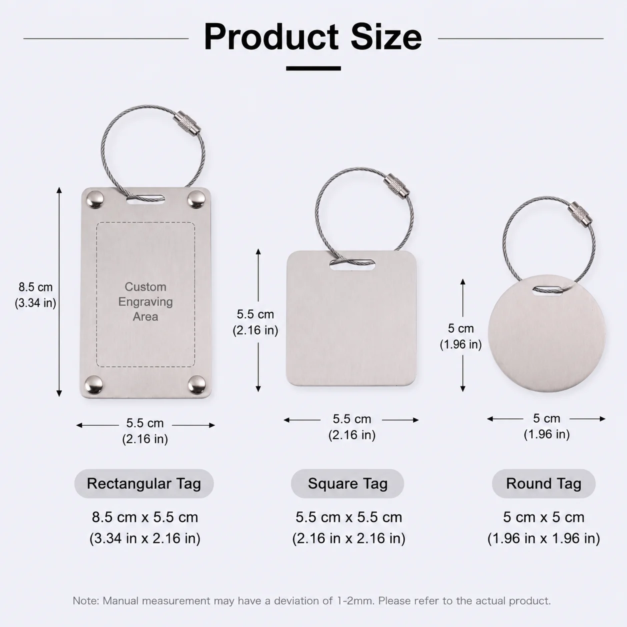 Aluminum Laser Engraved Custom Luggage Tag, Personalized Name/Phone Number Baggage ID Label for Travel Suitcase,Gift for Travele