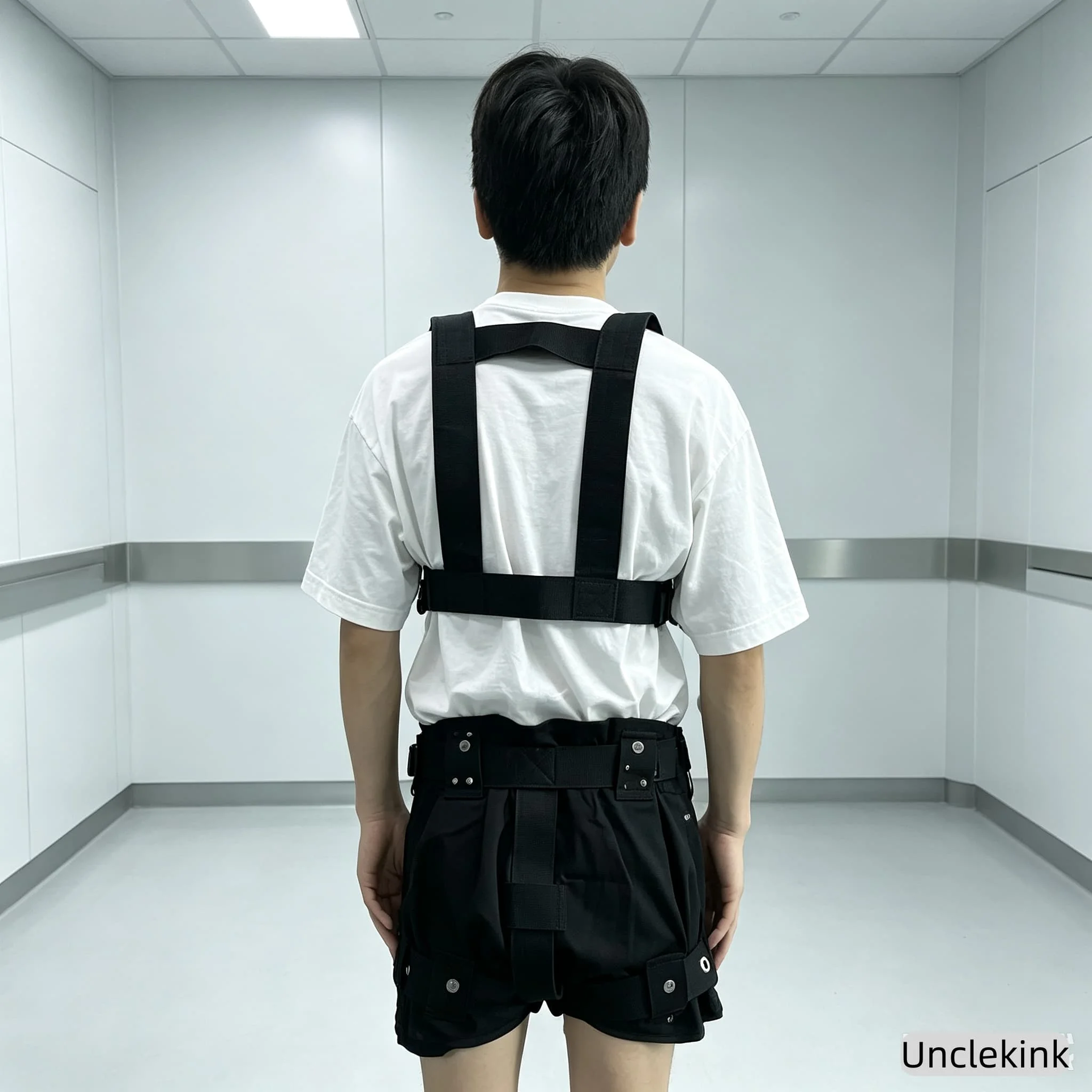 Medical Restraint Harness Full Suspender Set Heavy Duty Diaper Cover Shorts Adjustable Restraint Gear Magnetic Lock for Patients