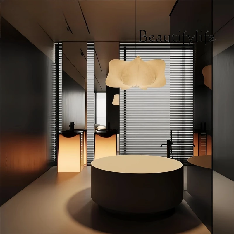 

Orange resin transparent luminous small apartment hand washing basin washbasin washbasin column basin sink pool