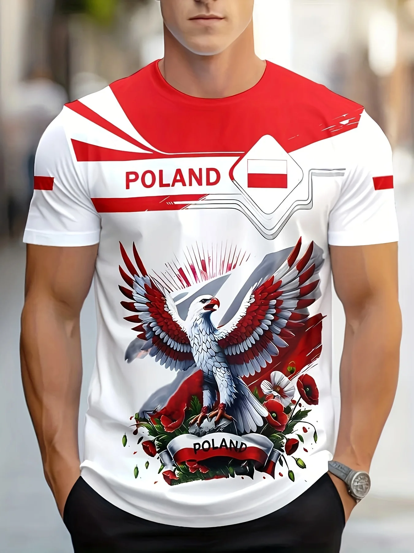 

New Men's Soccer Pattern Short Sleeve T-Shirt Breathable Quick Dry Sports Top for Casual Beach Outings and Everyday Activities