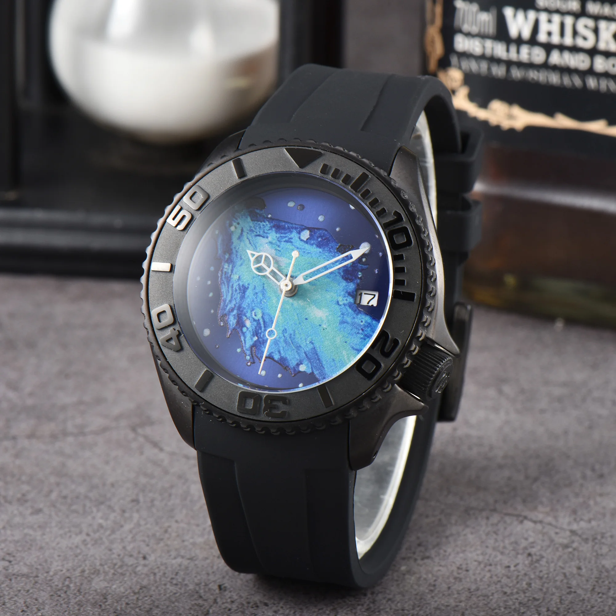 41mm OUMASHI men watch New  Luxury Automatic Mechanical NH watch 35A Stainless Steel Waterproof Watch transparent sapphire glass