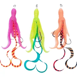 1PC Soft Silicone Squid Skirt Lure13#15#17#19# Slow Jigging Assist Hook Luminous Trolling Bait Saltwater Sea Fishing Accessories
