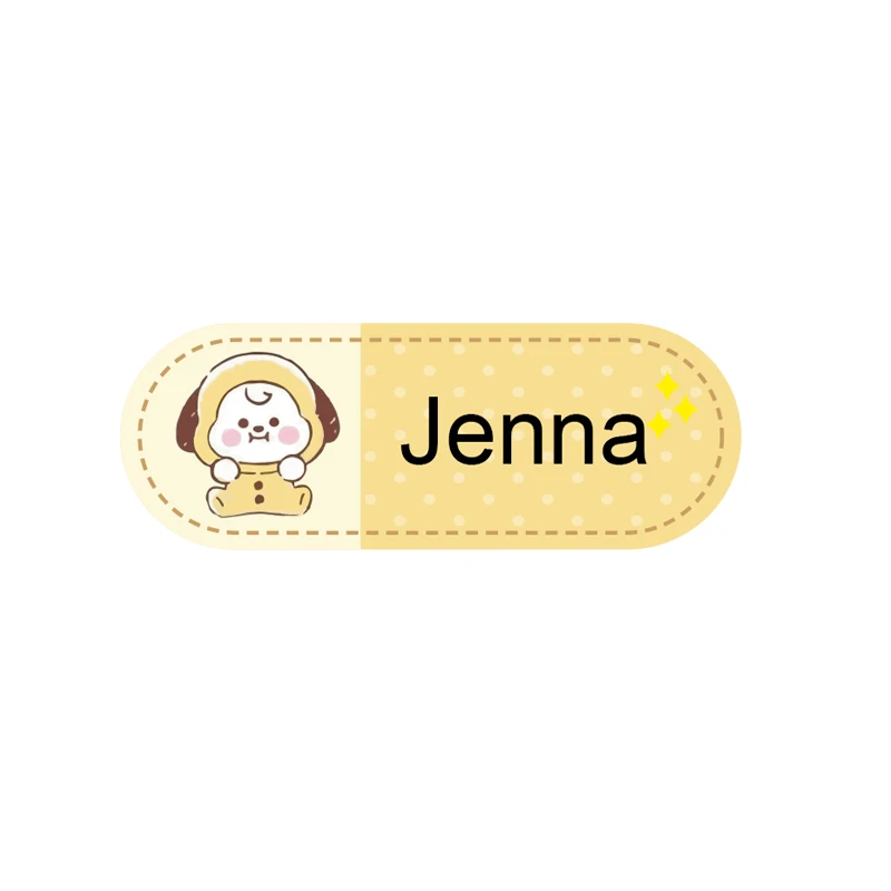 Name Sticker for Clothes Waterproof Custom Kawaii Stickers Personalized Washable Label for Children Cloth Ironing Pasting Tags