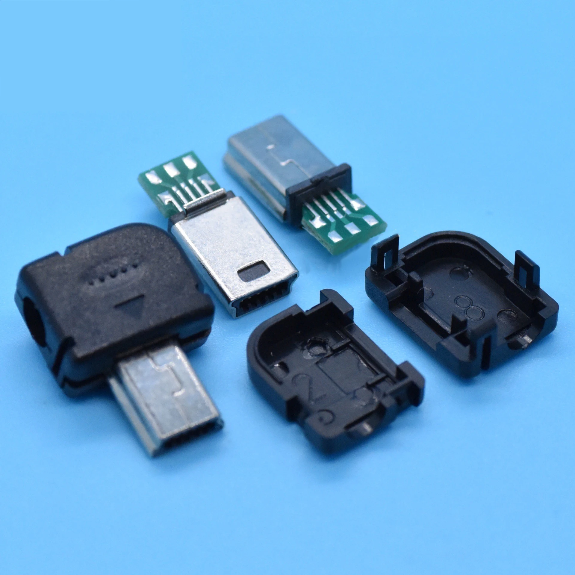 10P Stecker USB Mini 10 Pin DIY Mobile Datenkabel Zubehör Schnittstelle Mobile Stecker Stecker Gerade/gebogene Shell drei Stück Set – Detail 2