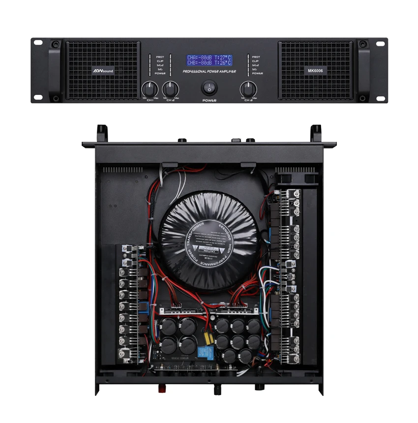 At A Loss 3 Channel New Style 800 Watts 8Ohm 2U 3 Channel Dj Equipment Power Amplifier Sound Standard Techno