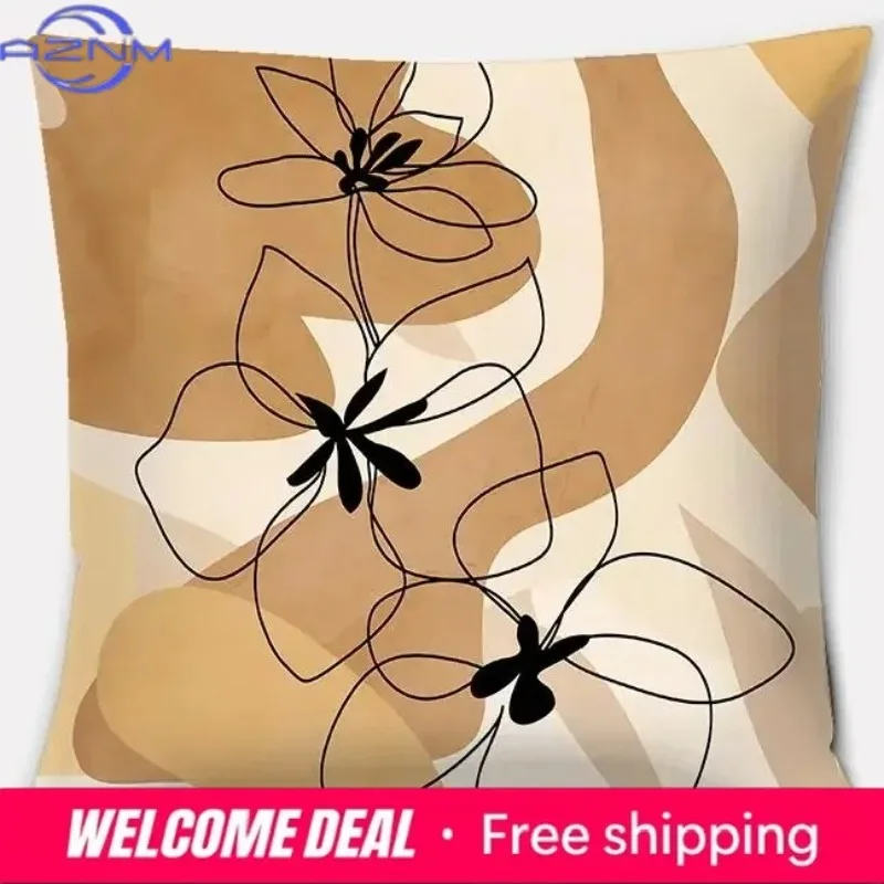 Warm Color Geometric Series Throw Pillow Home Office Decoration Bedroom Sofa Car Cushion Cover with Zipper Pillowcase