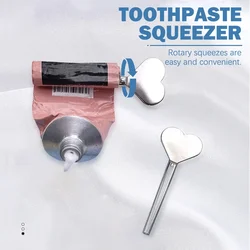 Manual de metal creme dental squeezer dispensador tubo de aço inoxidável mão conjunto rolo chave do banheiro acessórios