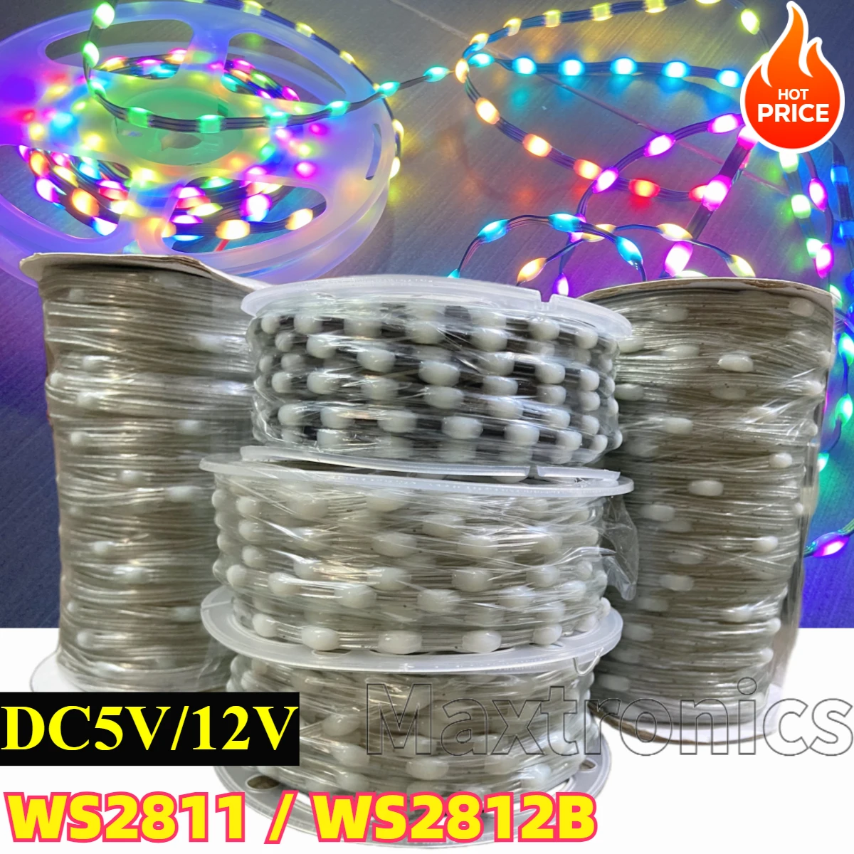 5V/12V Wholesale WS2811/WS2812 LED Strip String Fairy Lights Full Dream Color Addressable Individually IP67 Christmas Decor Lamp