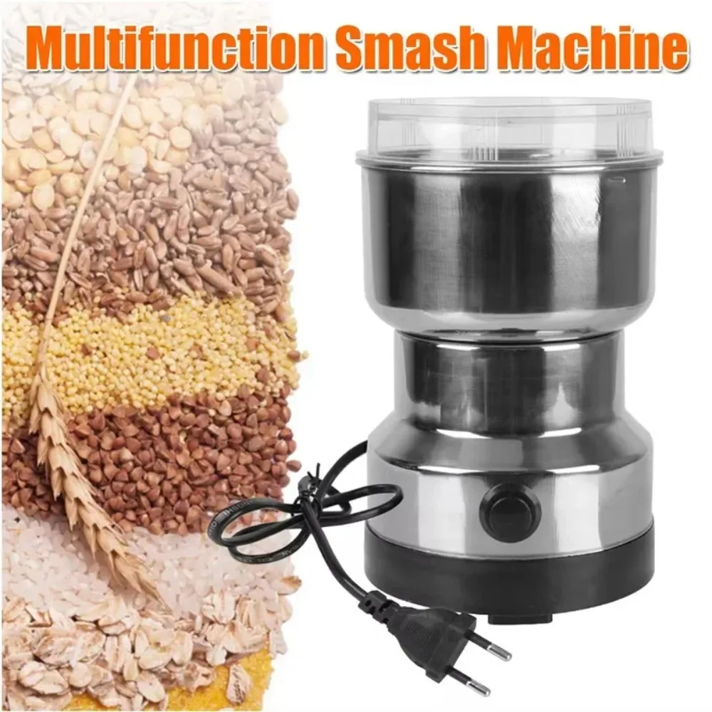 Moedor de Grãos Multifuncional Elétrico Doméstico EU Kitchen com 4 Lâminas para Café, Nozes e Grãos - Liquidificador de Sabor