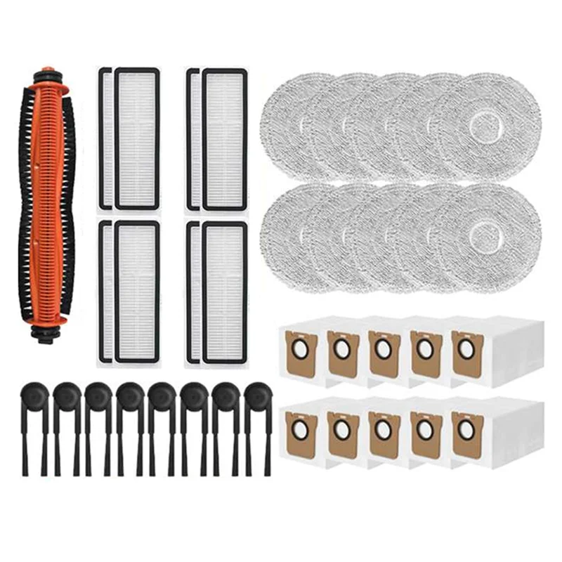 【fitting-】ensemble-de-pieces-de-rechange-pour-aspirateur-brosse-principale-brosse-laterale-filtre-hepa-chiffon-de-vadrouille-et-sac-a-poussiere-37-pieces-pour-xiaomi-pour-mijia-m