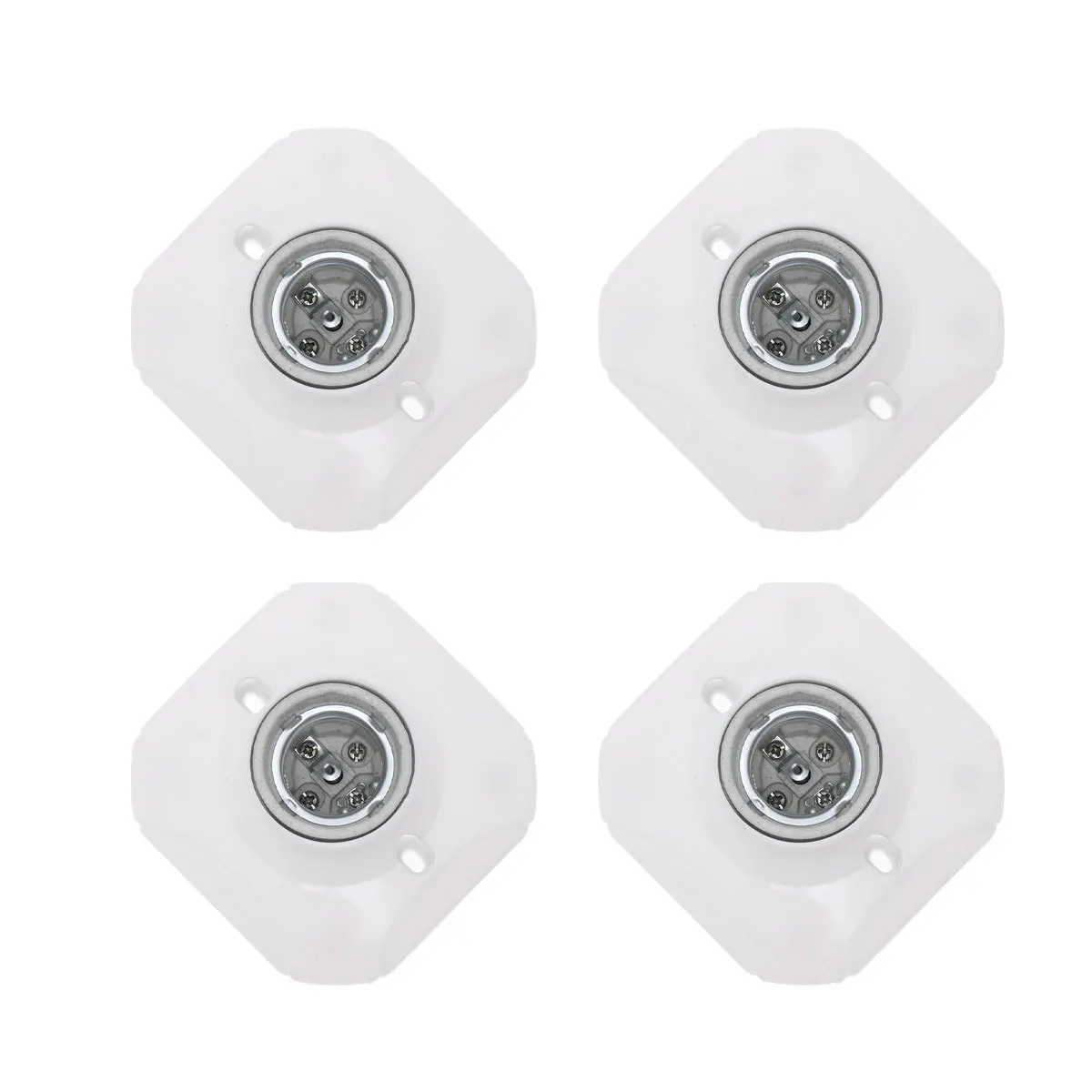 

4 Pcs Lamp Fitting Light Holder Vintage E27 Socket Bulb Portalampade Base Screw Bottom Bulbs Flat Candlestick Spotlights for