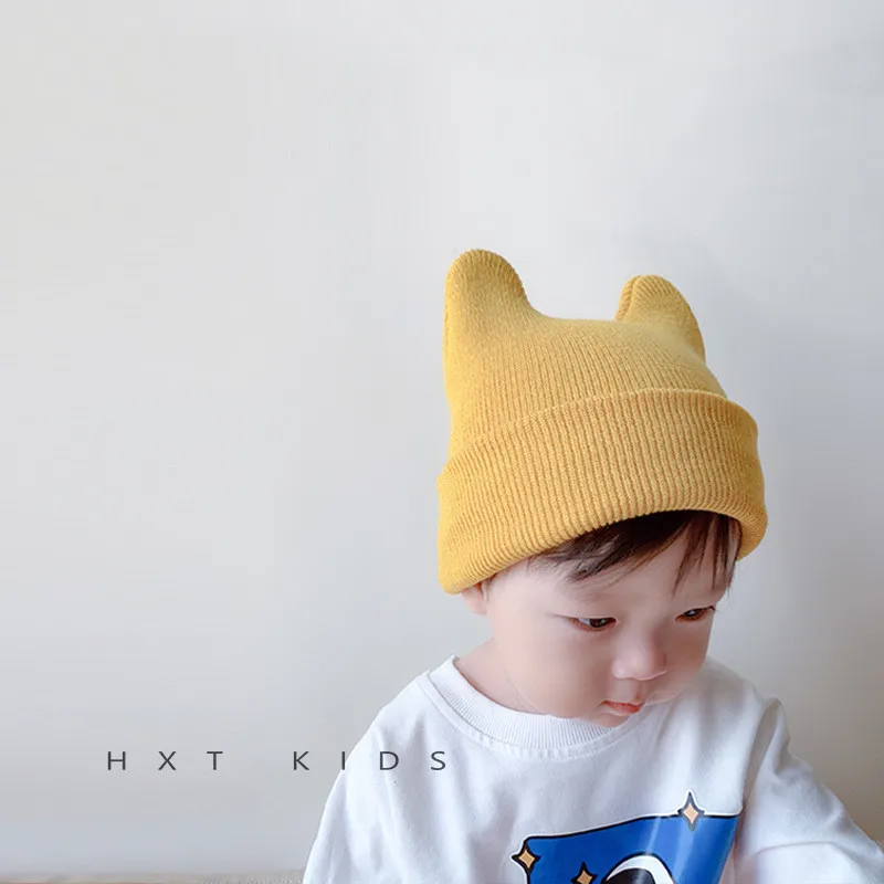 Solid Color Wool Knitted Bonnet Bebe Newborn Baby Hat Pompom Cute Winter Hat For Kids Boys Girls Children Warm Beanie Cap 0-3Y