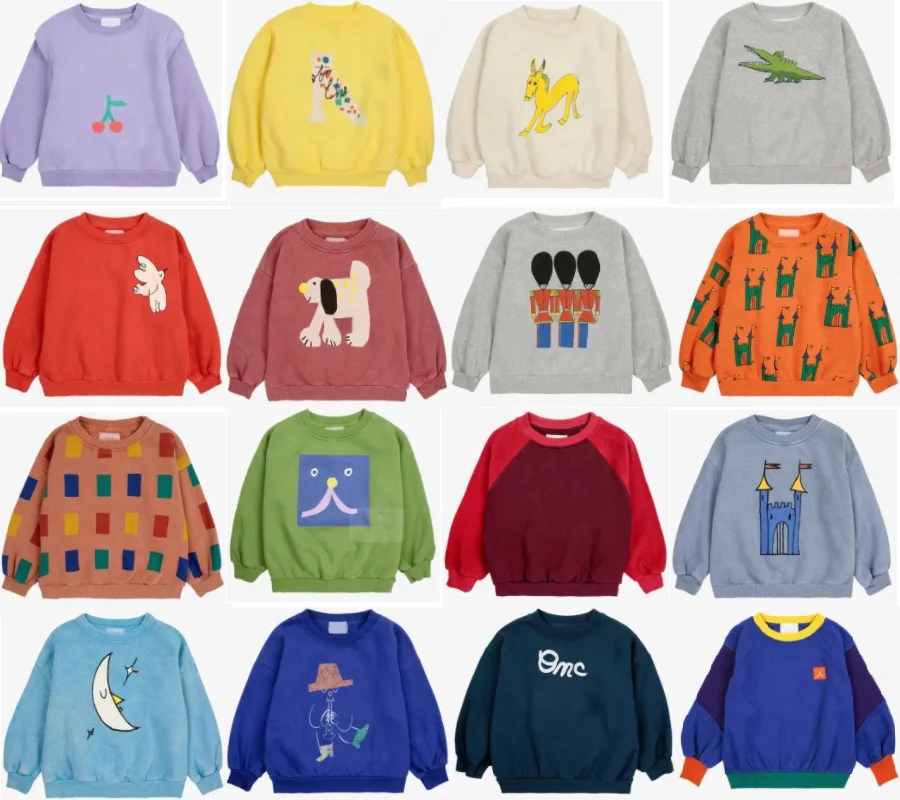 Felpa per bambini 2024 autunno nuovo cartone animato sciolto coreano ragazzi e ragazze Pullover camicia cotone carino maglione abbigliamento per bambini