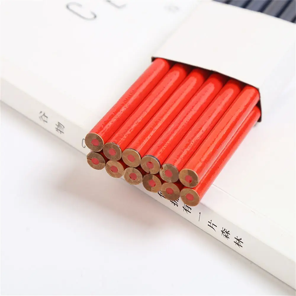 Office Stationery Writing Supplies Blue And Red Lead Mark Pencil Double Colored Pencils Carpenter Pencils Drawing Pencil