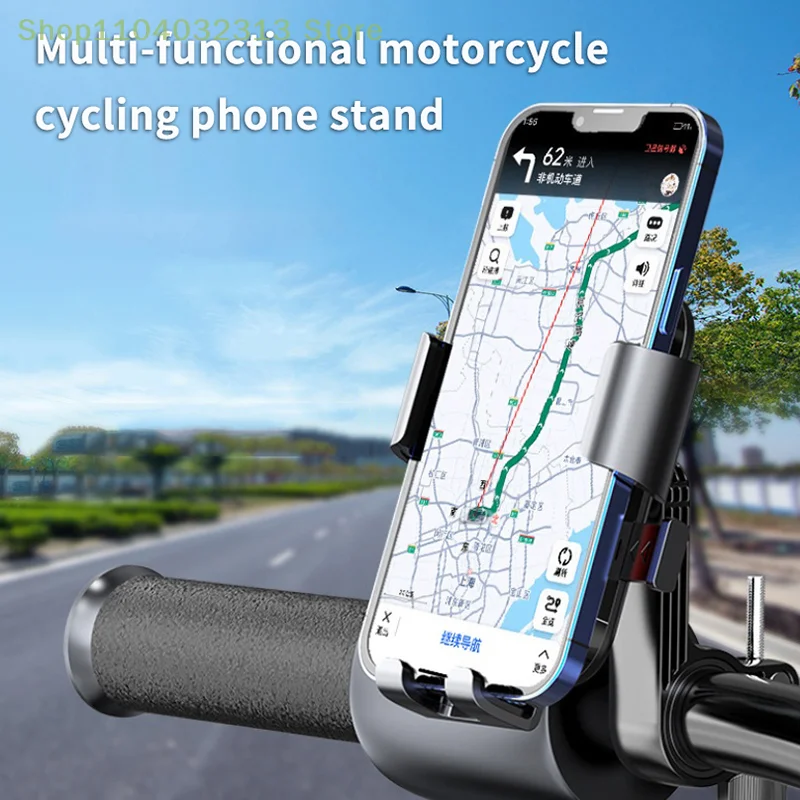 360 Rotatable Motorcycle Phone Mount Navigation Bracket Clip for Bicycle & Scooter Cycling Universal Motorbike Phone Holder