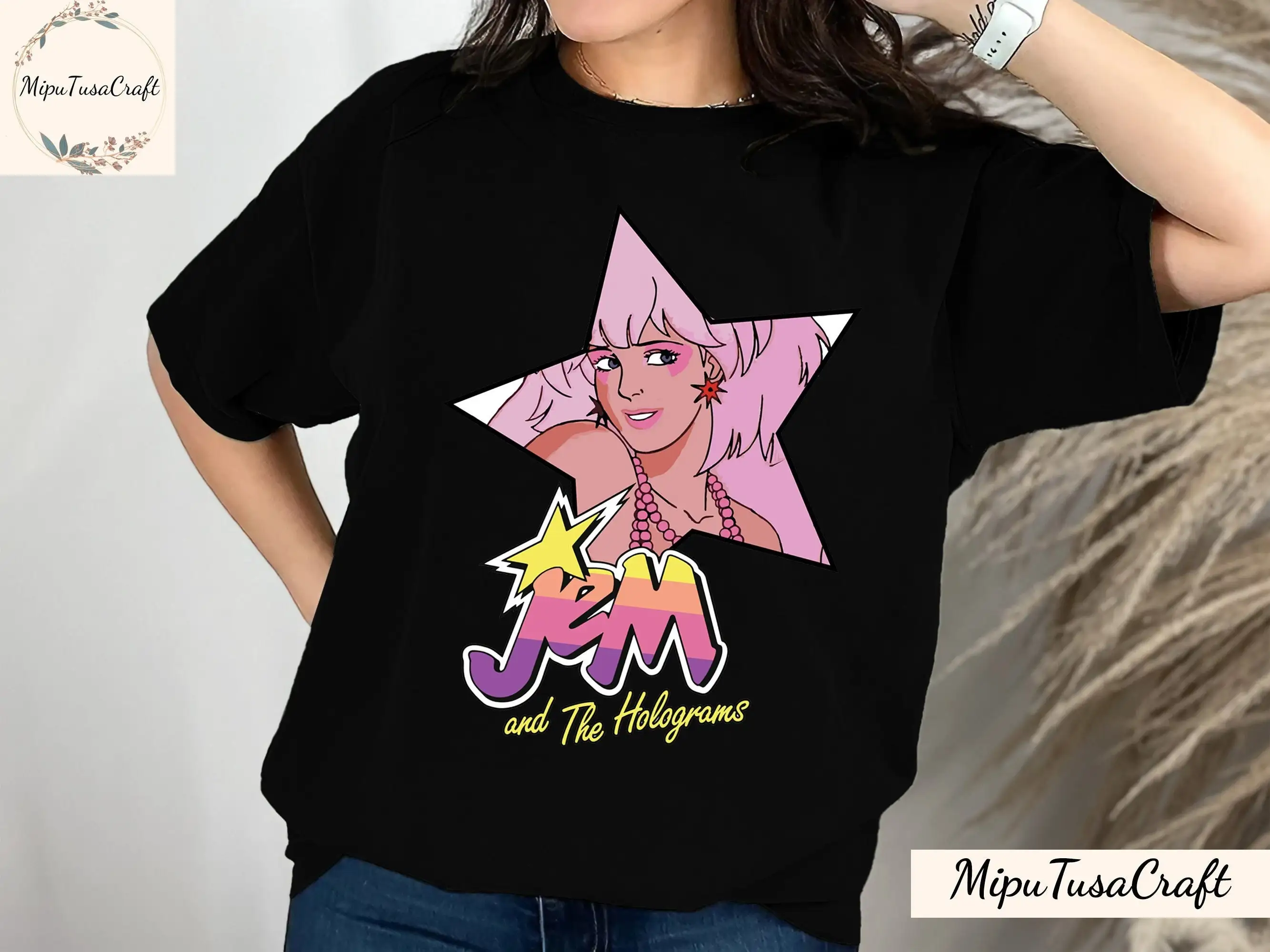 Jem And The Holograms Star Truly Outrageous Showtime 80S Party T Shirt Sweat