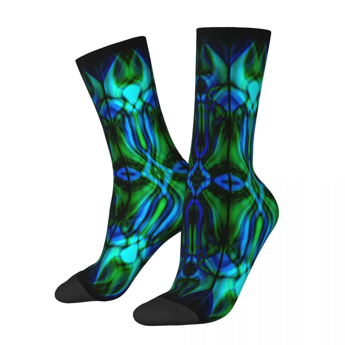 Stained Glass Men's Socks Retro Harajuku Street Style Novelty Seamless Crew Sock