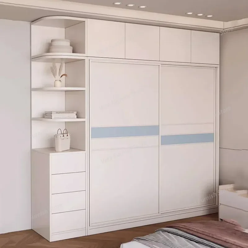 

Sliding Doors Storage Wardrobe Modern Space Saving White Bedroom Wardrobe Clothes Organizer Armario Multiuso Home Furniture