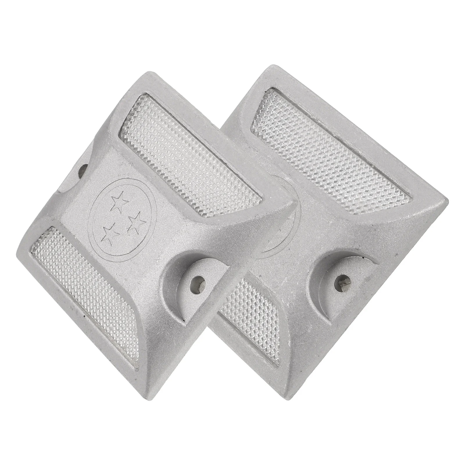 2 قطعة ترصيع الطريق الألومنيوم المصبوب علامات الممر العاكسة للطرق السريعة الرياضية مجال الرصيف السلامة للاستخدام في الهواء الطلق #4