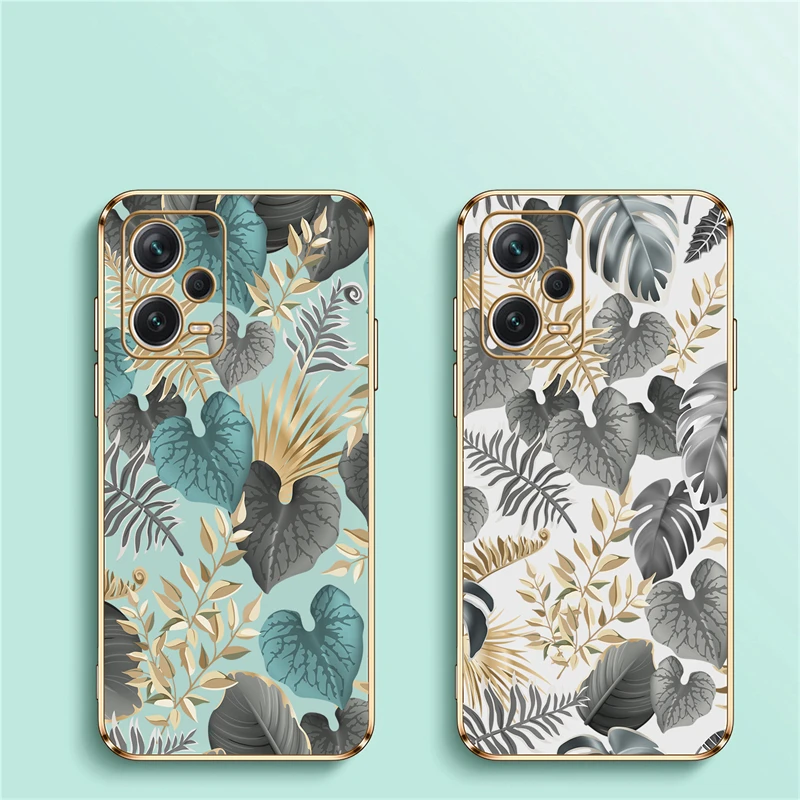 Flower Pattern Case For Xiaomi Redmi Note 12 11 10 9S 8 7 9T 4 Pro MAX Silicone Soft Shockproof Back Cover Coque