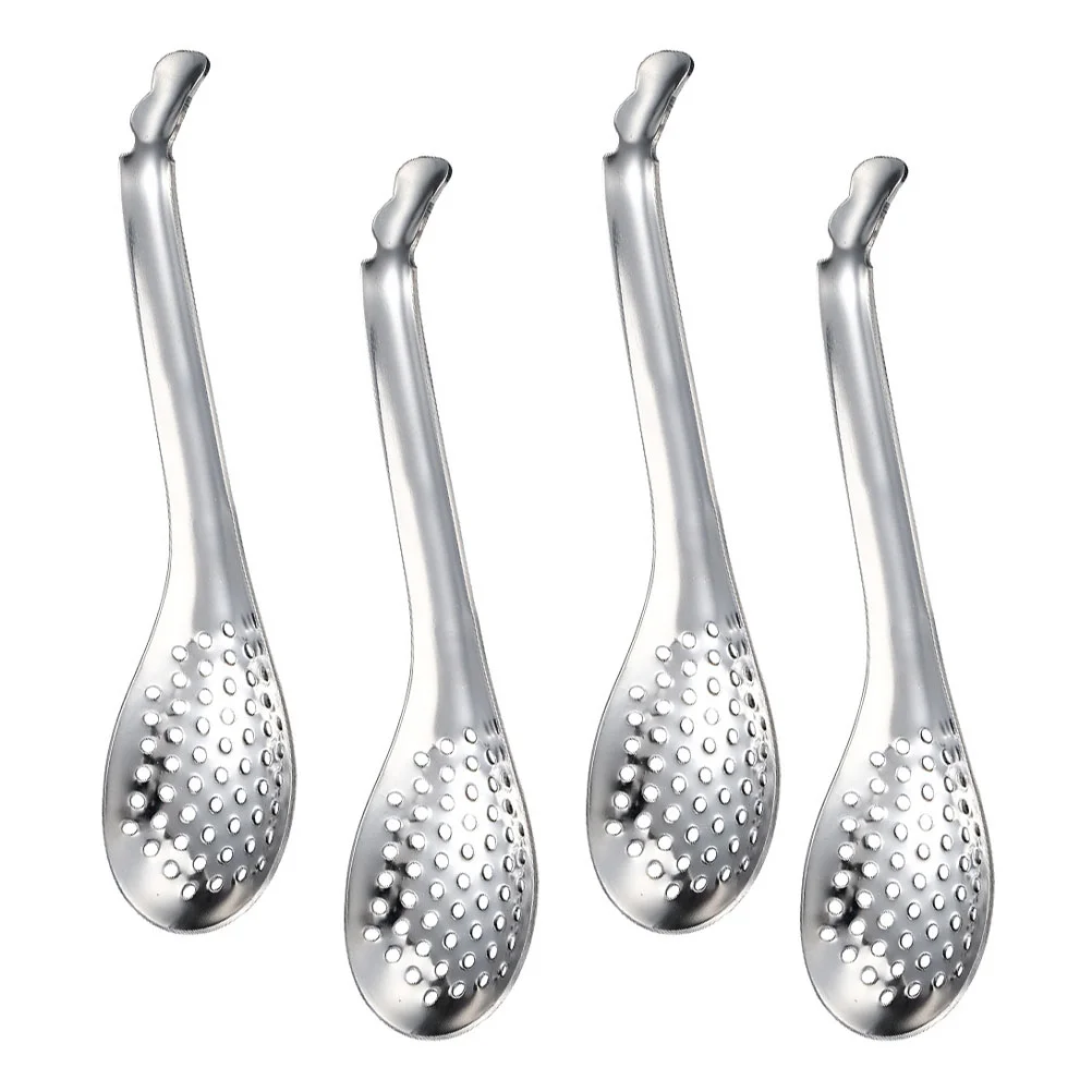 

4 Pcs Caviar Colander Slotted Spoons Scoops Fruit Stainless Steel for Home Baby Multipurpose Strainer