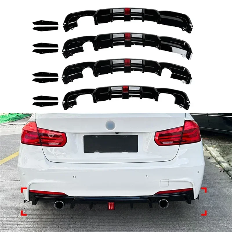 For 2013-2019 BMW 3 F30 MT MP rear side lower splitter spoiler protective tail lip with light rear lip rear corner modification