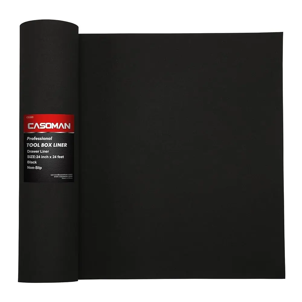 

Professional Tool Box Liner And Drawer Liner - 24 H (Wide) X 24 Feet (Long), Non-Slip,Easy Cut, Black